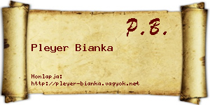 Pleyer Bianka névjegykártya